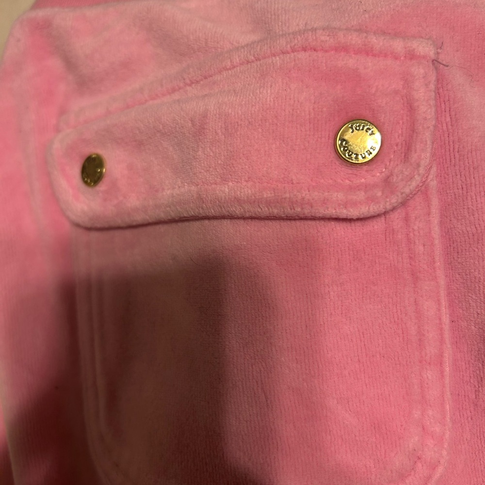 Juicy Couture Pink Velour Jacket with Gold Accents